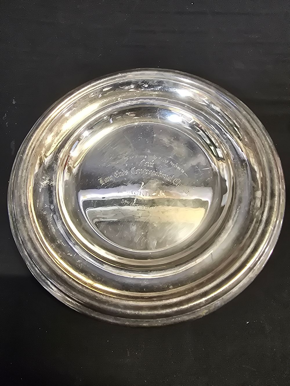 Lot 649: Townshends Ltd. silver plated religious offering plate engraved...