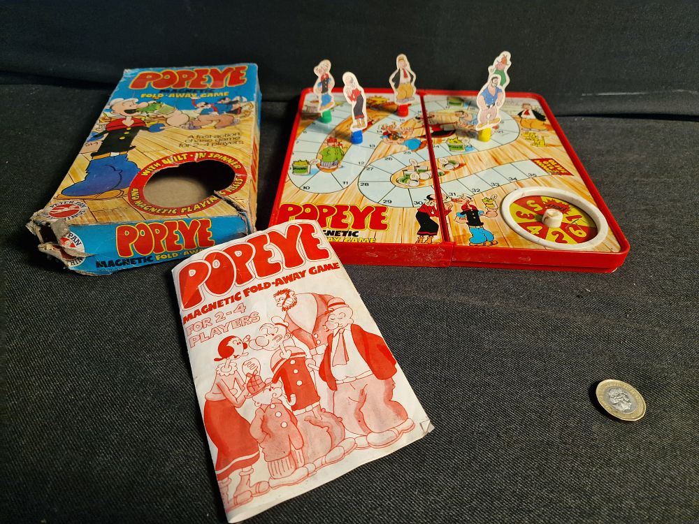 Lot 160: Vintage Popeye Magnetic Fold Away Game a/f