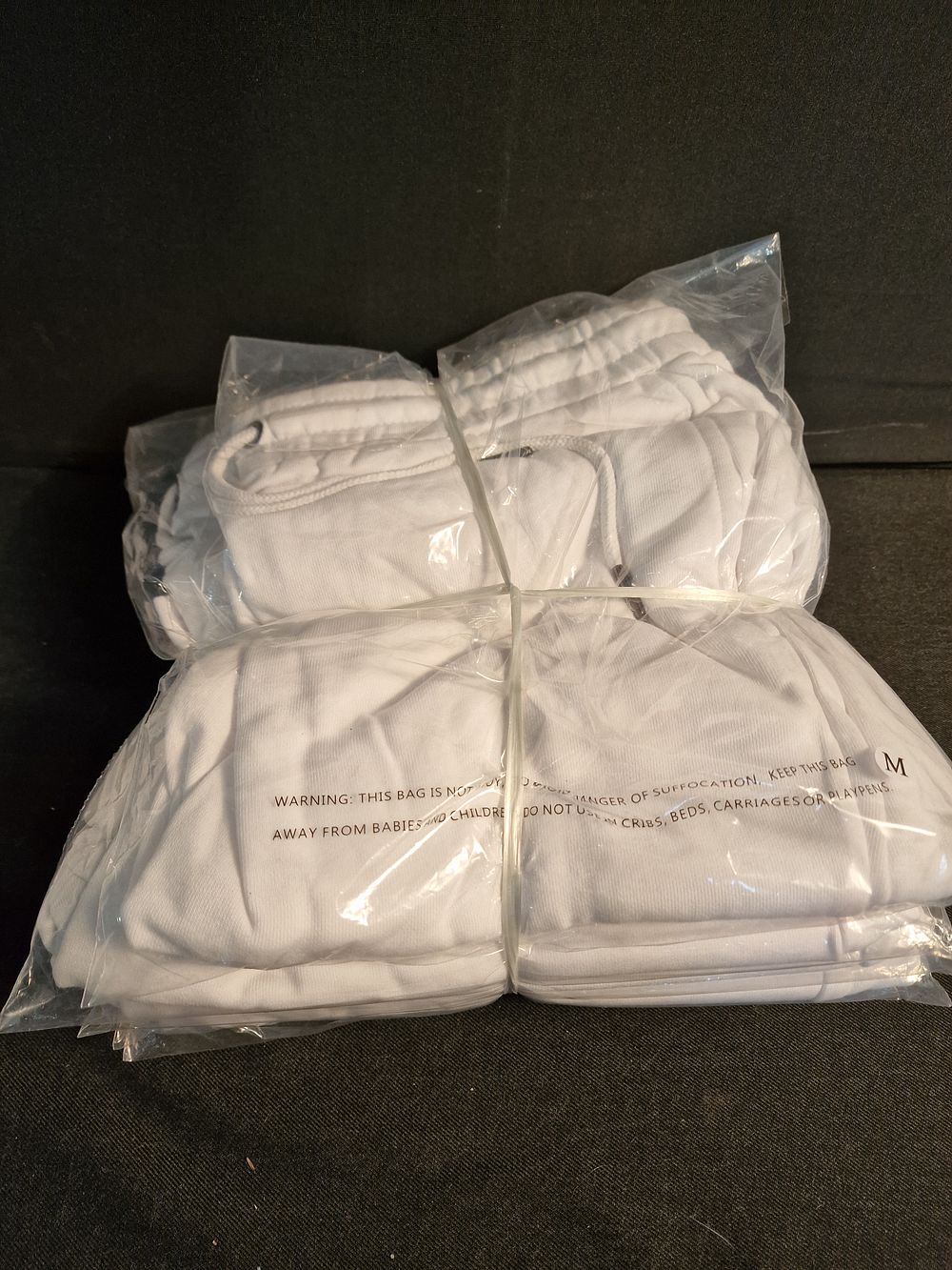 Lot 167: Pack of 5 Brand New White Sweat Shorts Embroidered Different Stands Out Size Medium