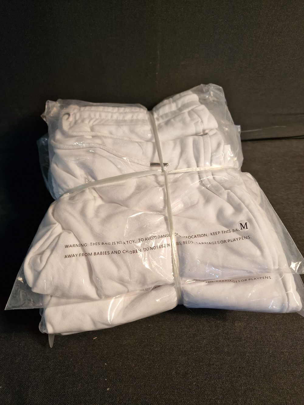 Lot 169: Pack of 5 Brand New White Sweat Shorts Embroidered Different Stands Out Size Medium
