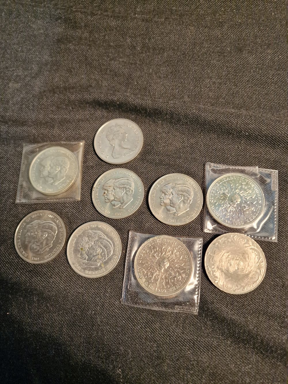 Lot 182: Nine Vintage British Crown Coins