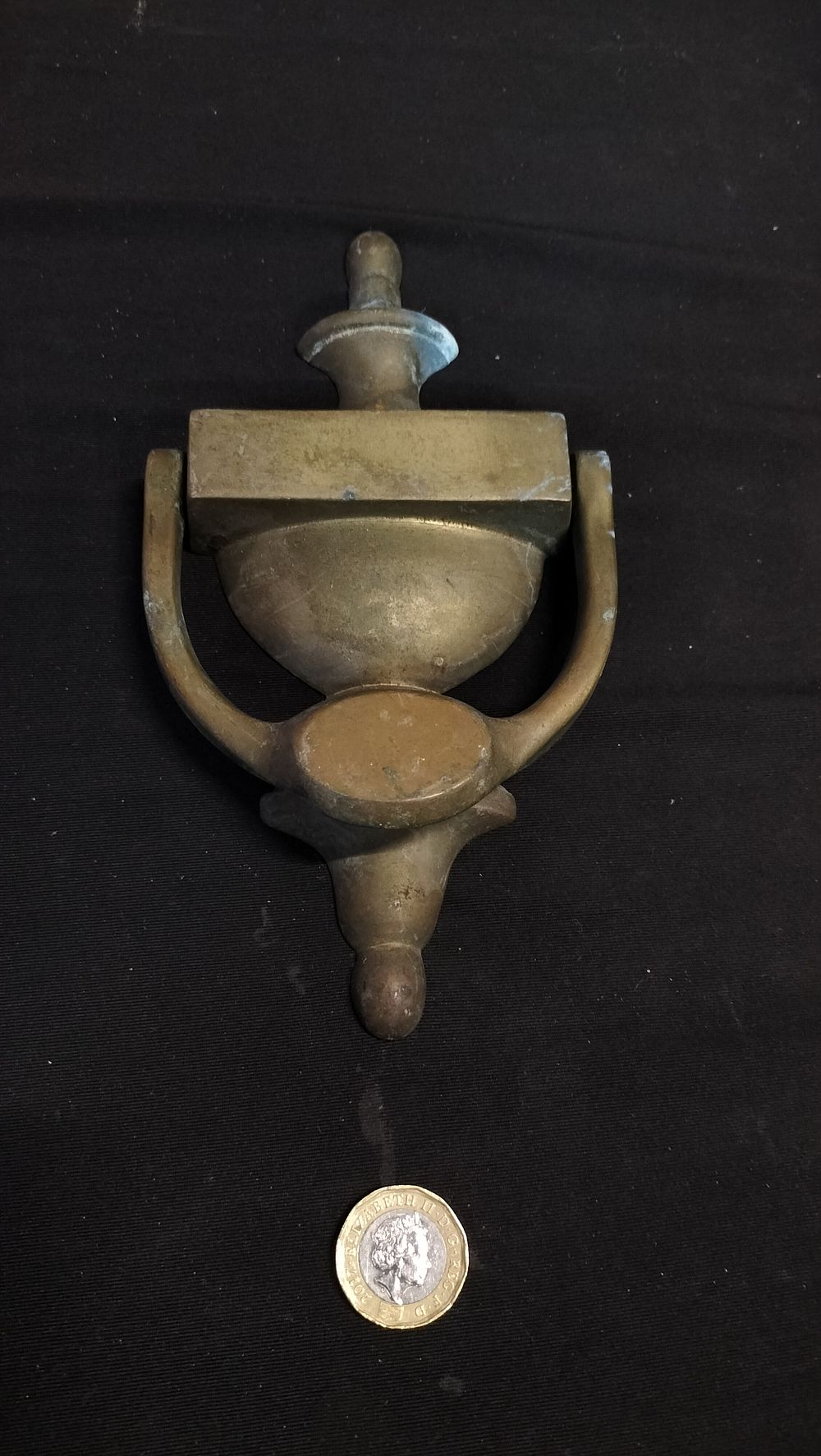 Lot 578: Brass door knocker 