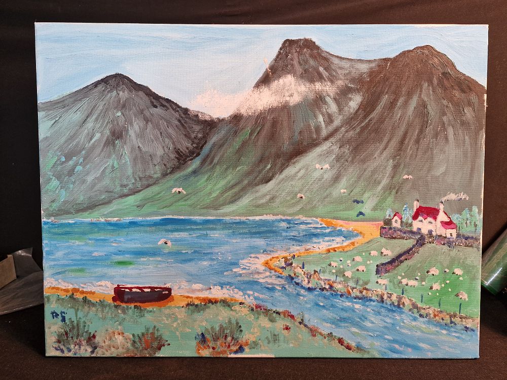 Lot 215: Original Oil Painting on Canvas by Local Artist Approx 61x47cm