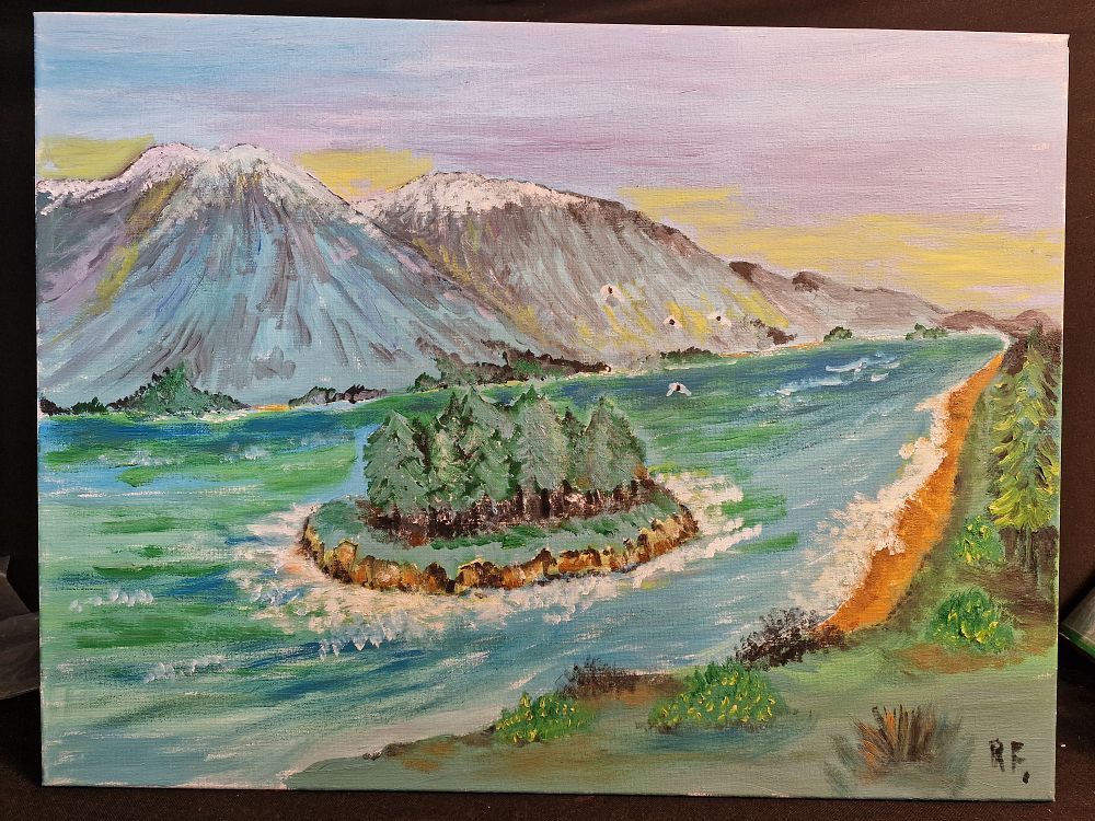 Lot 217: Original Oil Painting on Canvas by Local Artist Approx 61x47cm