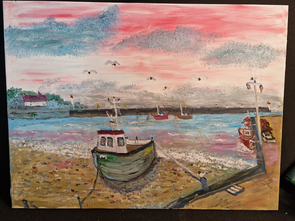 Lot 219: Original Oil Painting on Canvas by Local Artist Approx 61x47cm