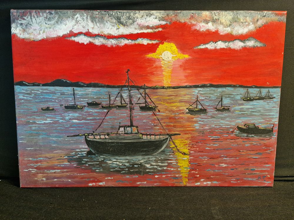 Lot 221: Original Oil Painting on Canvas by Local Artist Approx 61x41cm
