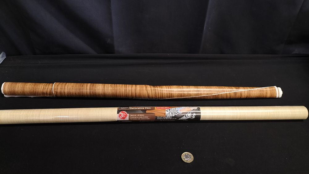 Lot 614: Two rolls of adhesive wood effect decorative film