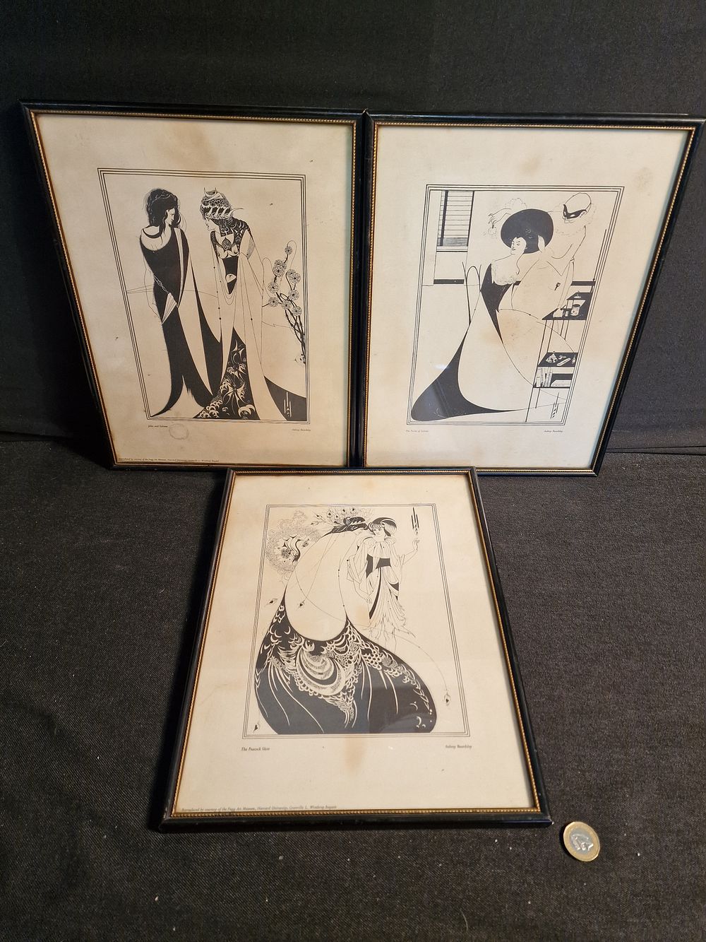 Lot 259: Three Vintage Framed Reproduction Aubrey Beardsley Prints