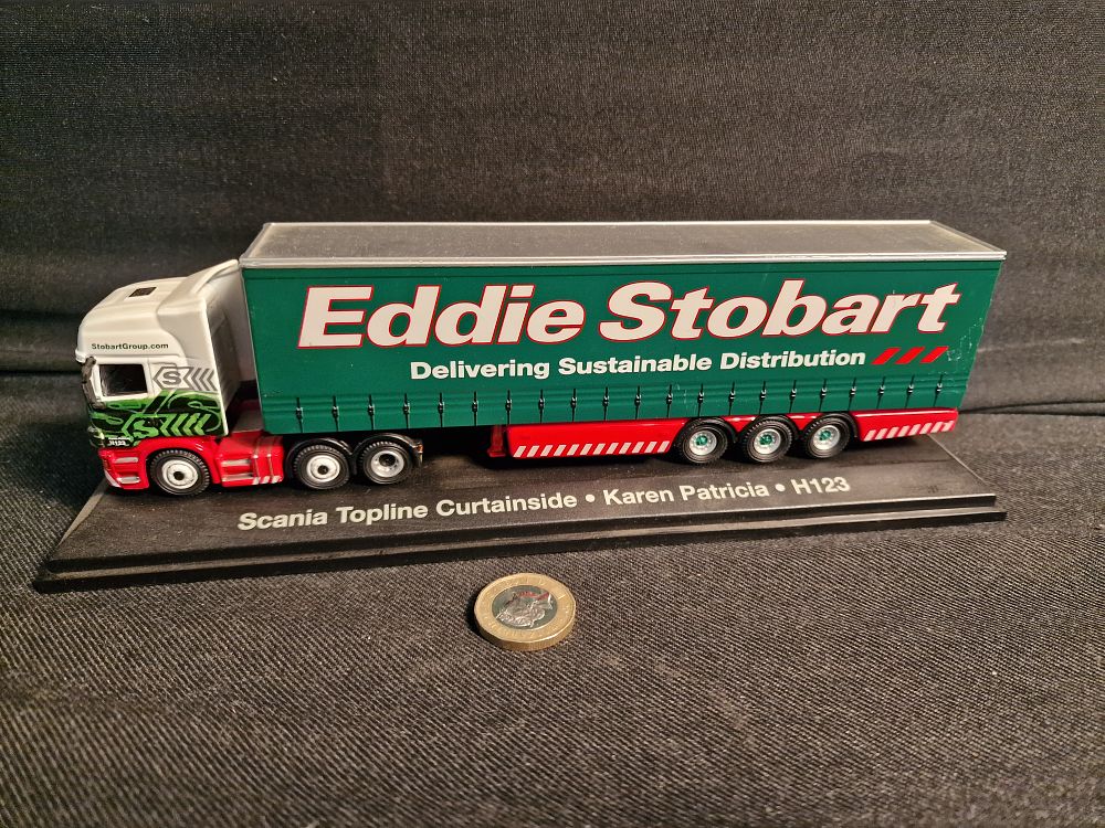 Lot 282: Eddie Stobart 1:76 Scale Scania Topline Curtainside Karen Patricia