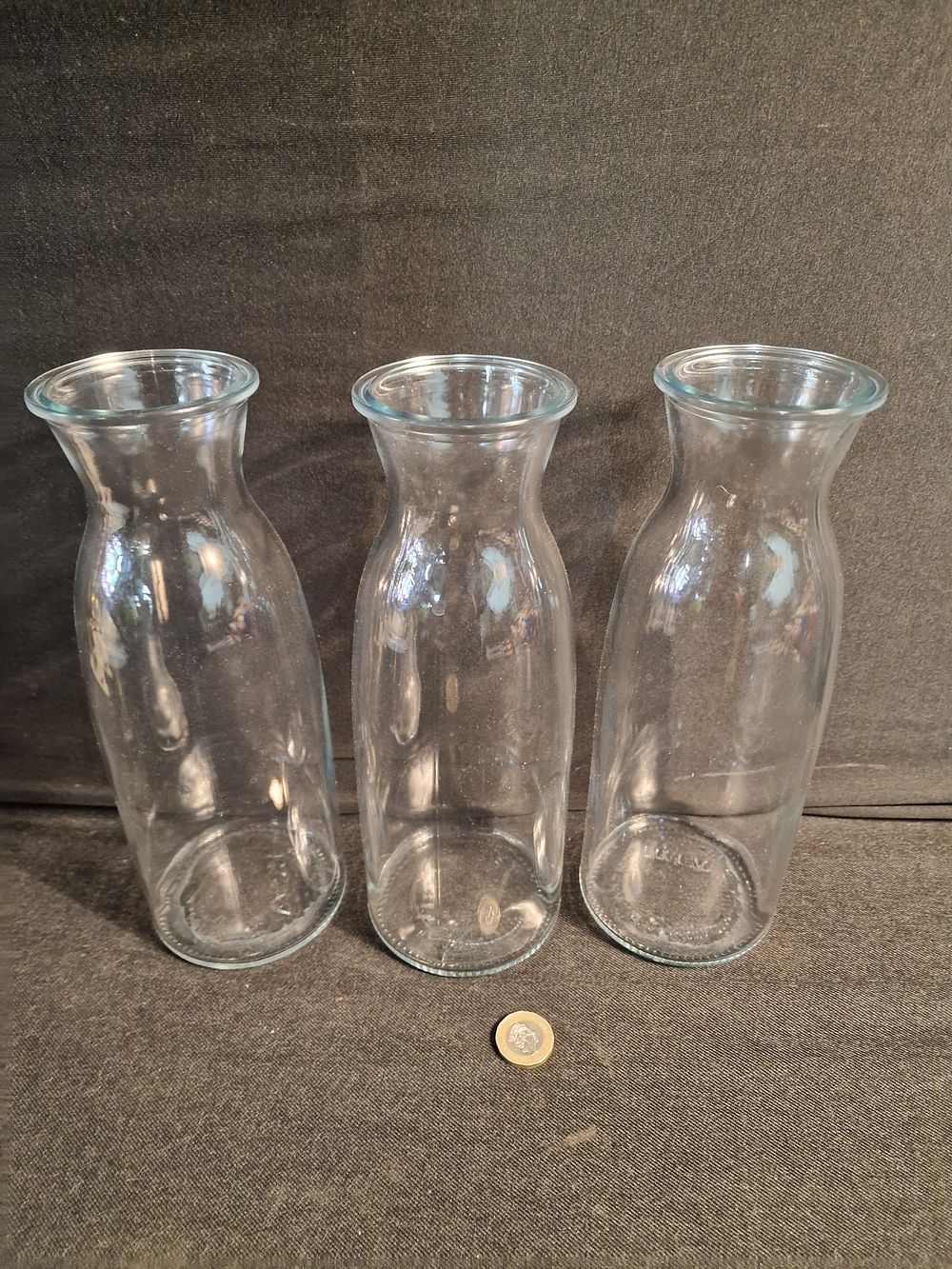 Lot 308: Three Ikea Glass Vases Approx 25cm Tall