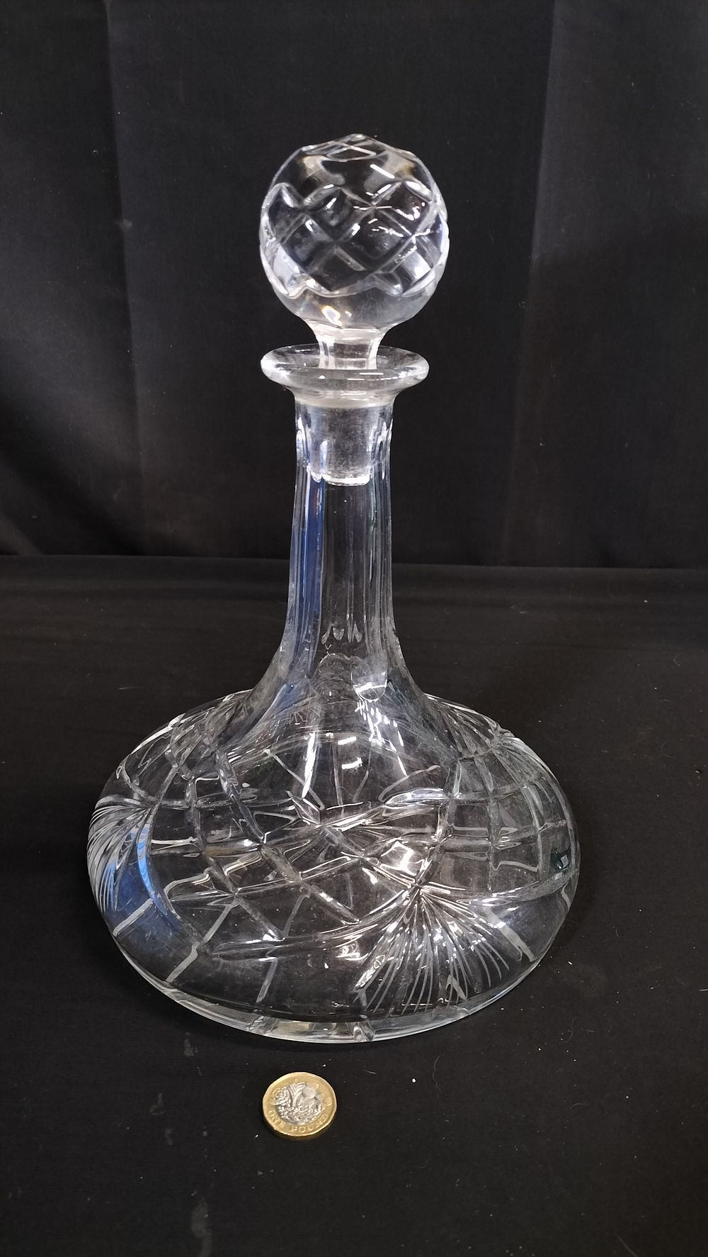 Lot 666: Ships crystal decanter with stopper 