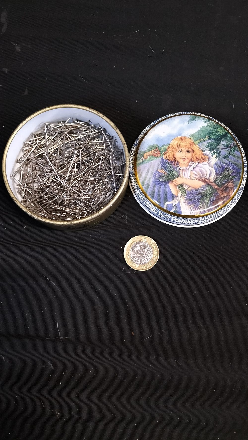 Lot 696: Tin of pins