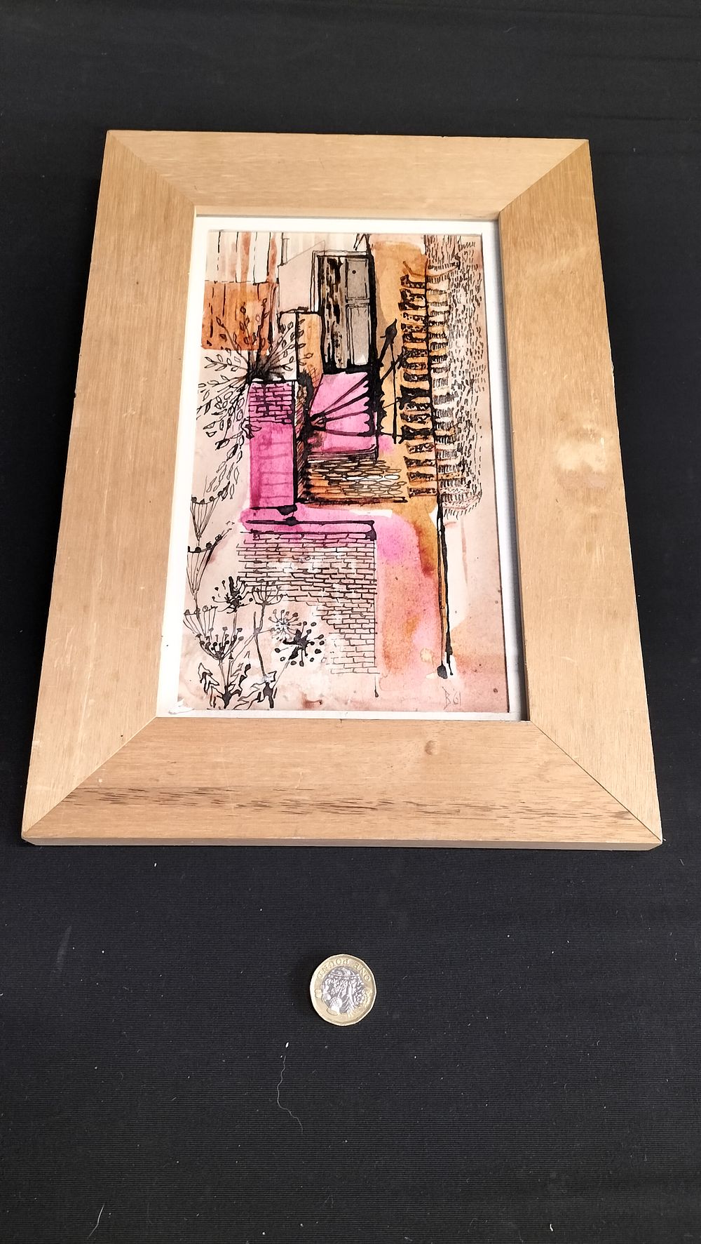 Lot 709: Framed watercolor picture 
