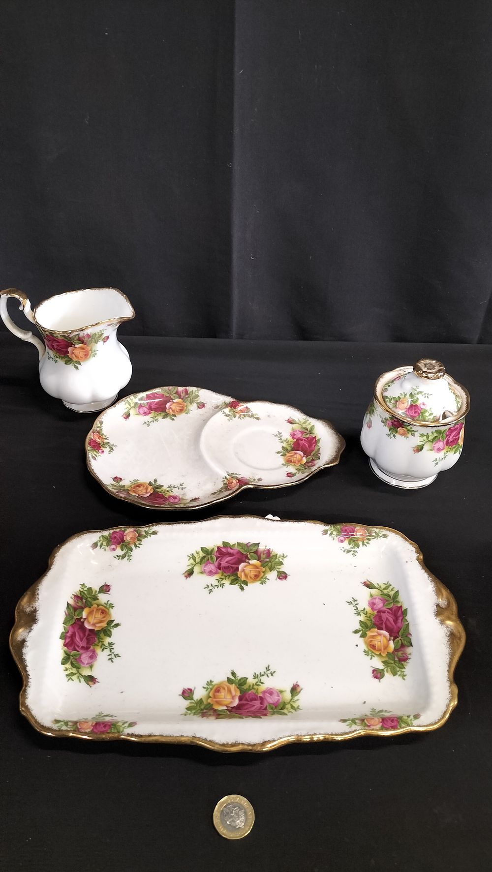 Lot 732: Royal Albert sandwich tray, milk jug, sugar bowl,...