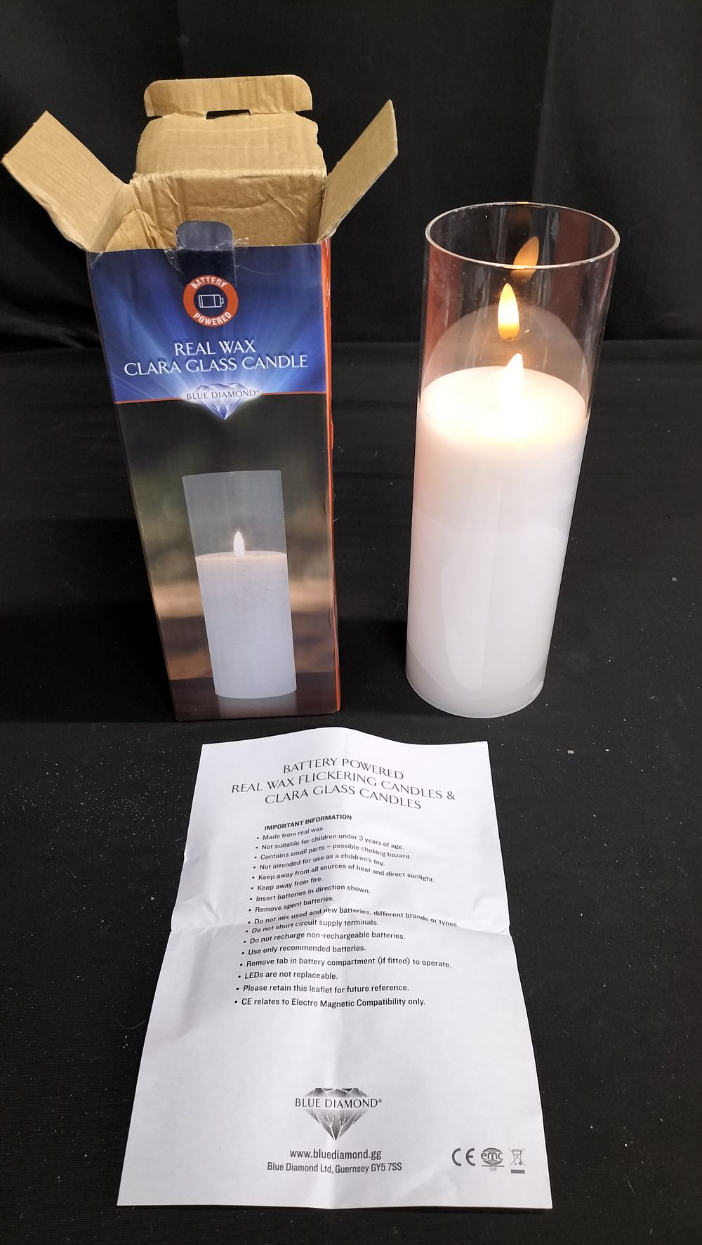 Lot 798: Battery operated real wax flickering flame candle 