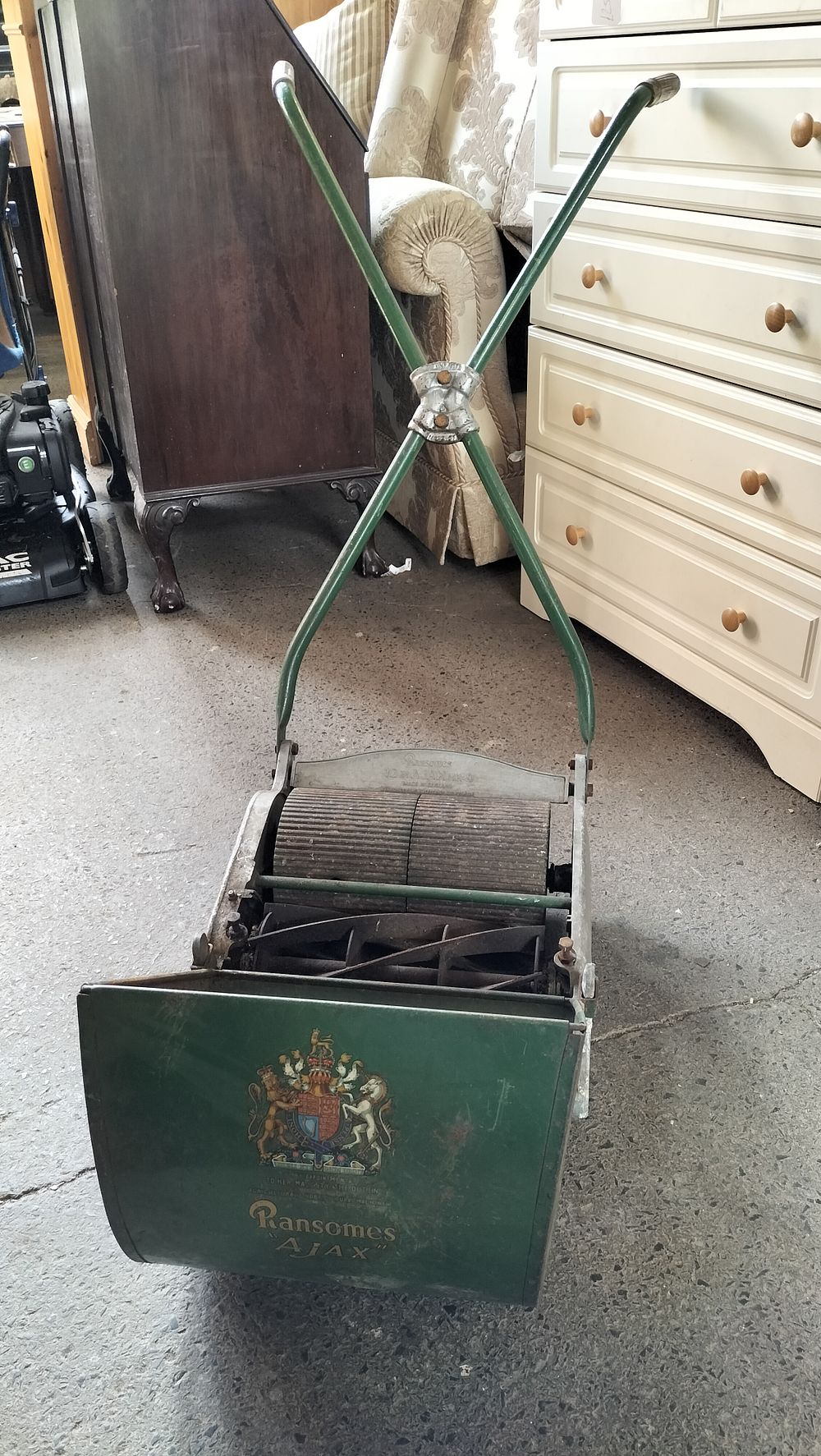 Lot 744: Vintage Ransome's Ajax 12 Inch MK4 Push mower....