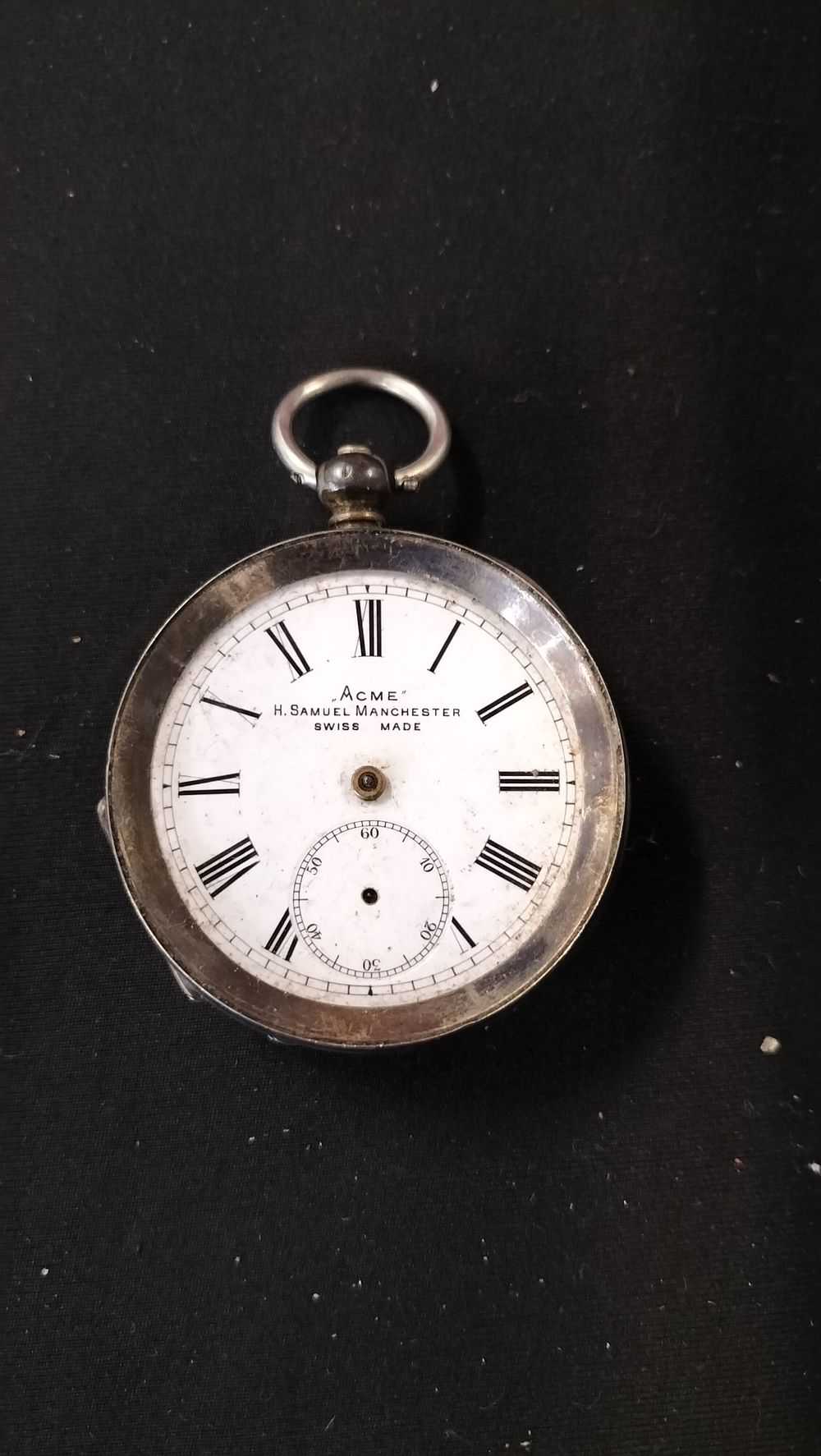 Lot 767: Sterling silver pocket watch A/F