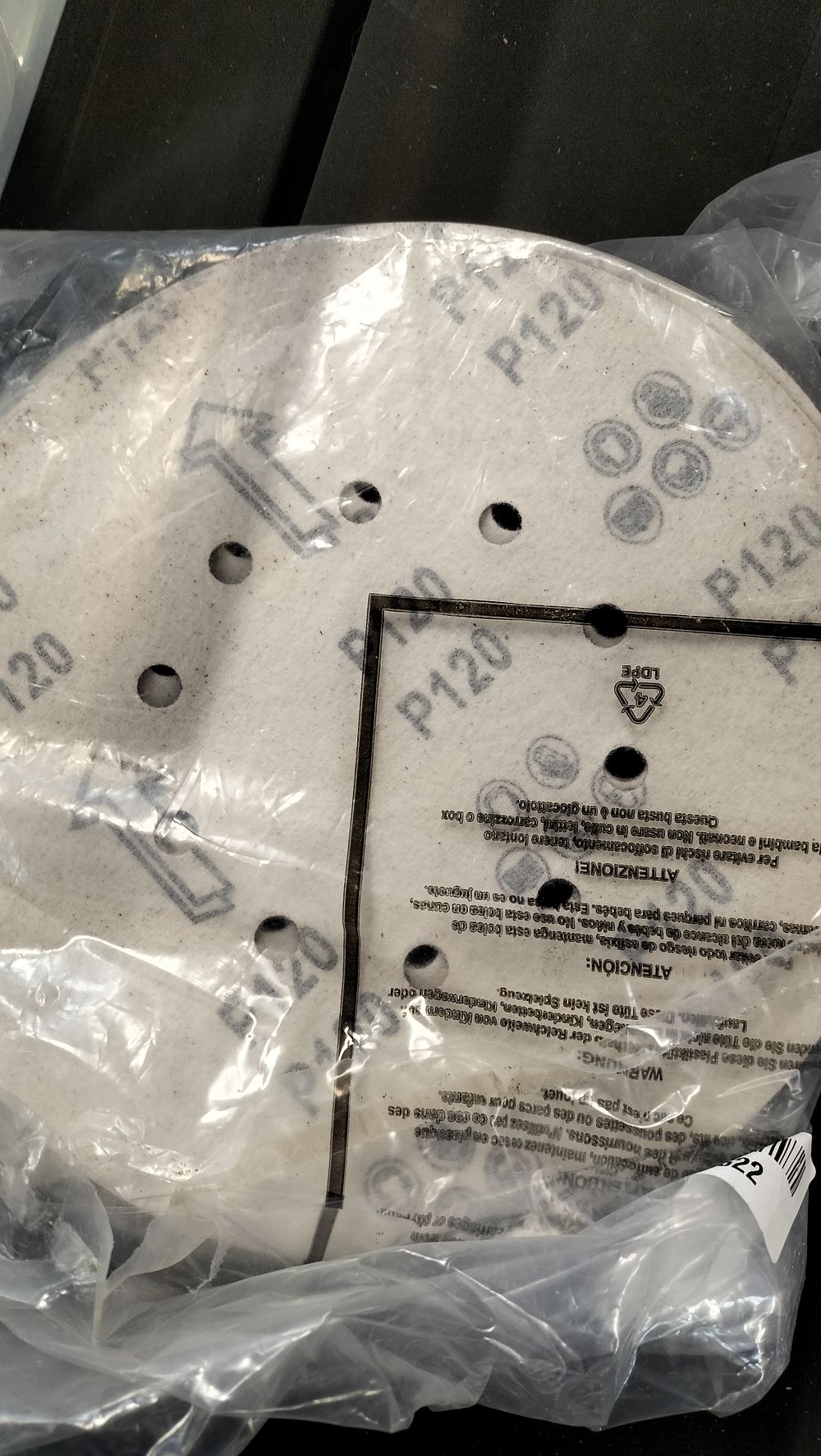 Lot 778: Quantity of P120 Grit 220mm Velcro Sanding Velcro...