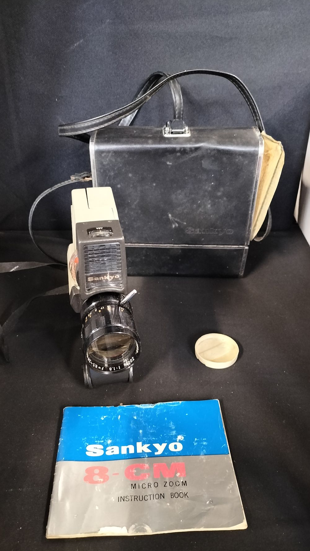 Lot 793: Sankyo 8cm micro zoom camera with case and...