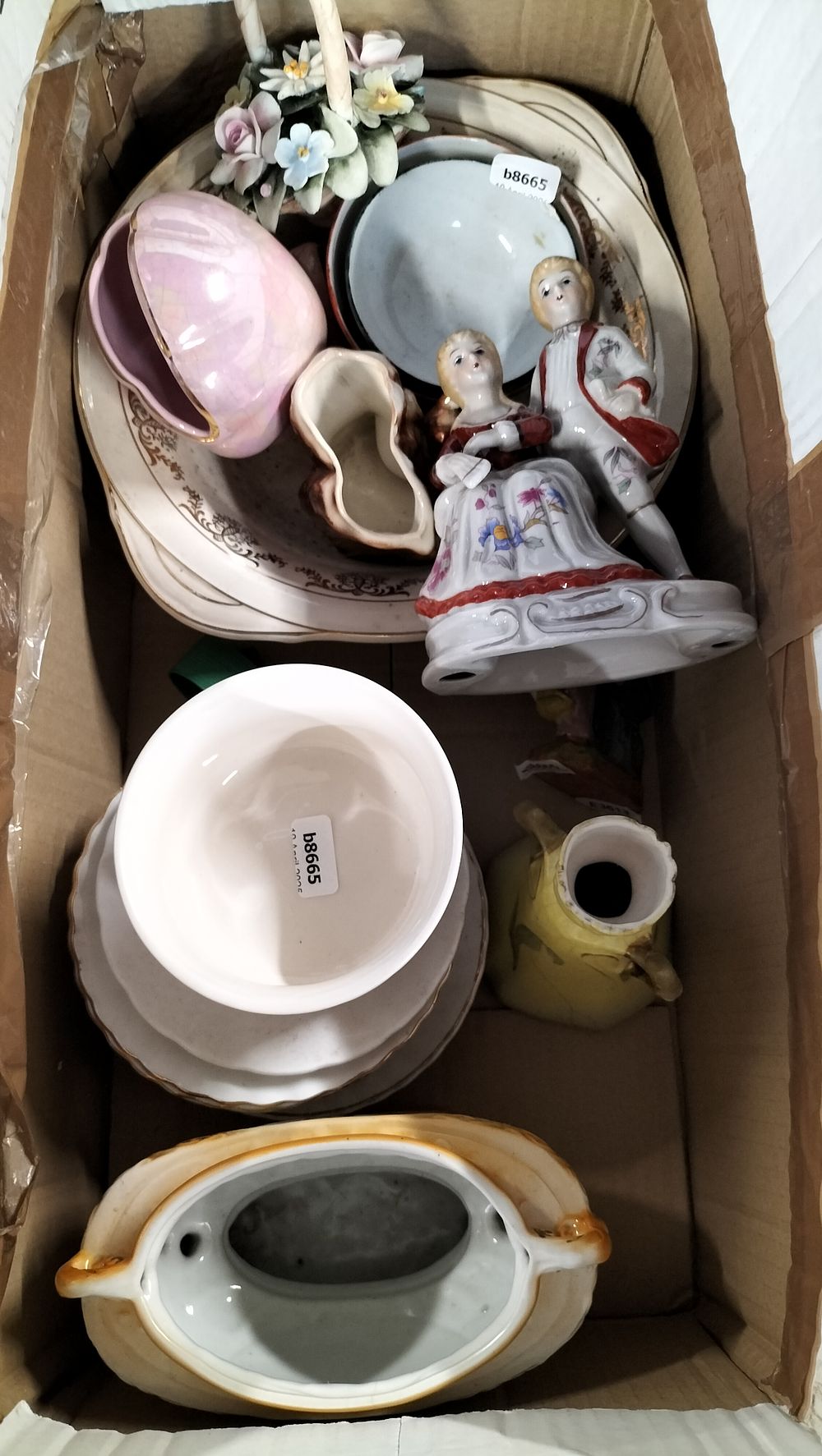 Lot 794: Box of mixed pottery items ideal for car...