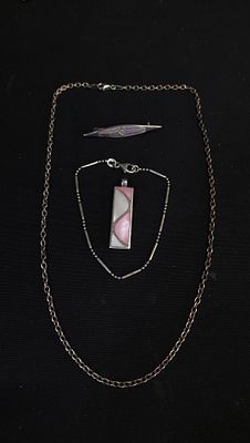 Sterling Silver Necklace, Bracelet, Pendant and Brooch