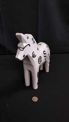 Swedish Dala Horse with Glasses