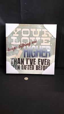 New Sealed. Small Canvas With Quote. Measures approx 30.5 x 30.5 cm