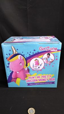 Brand New Sealed Girl Zone Paint Me Pretty Unicorn Money Box