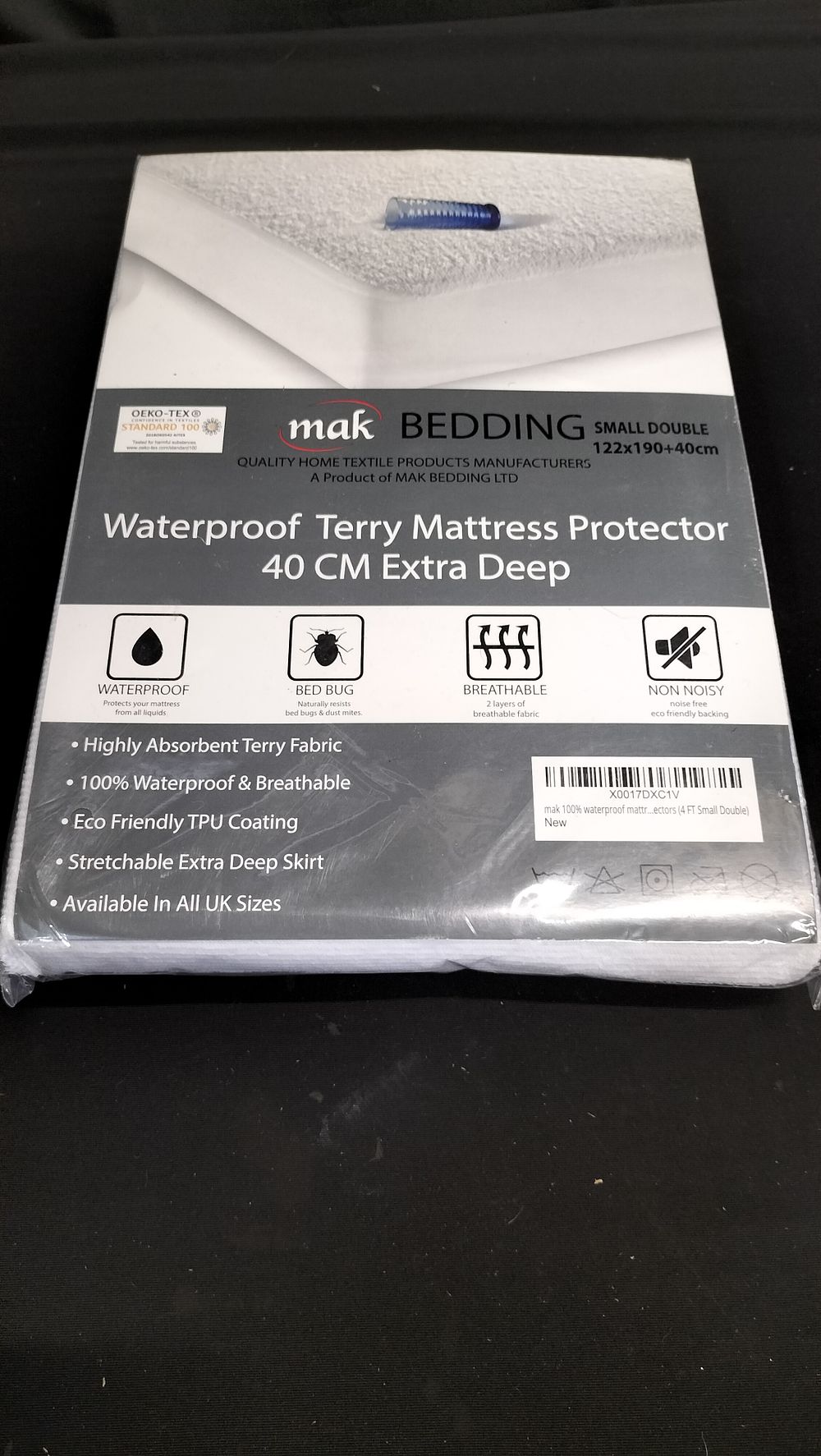 Lot 175: Brand New Mak Bedding. Waterproof Terry Mattress protector...