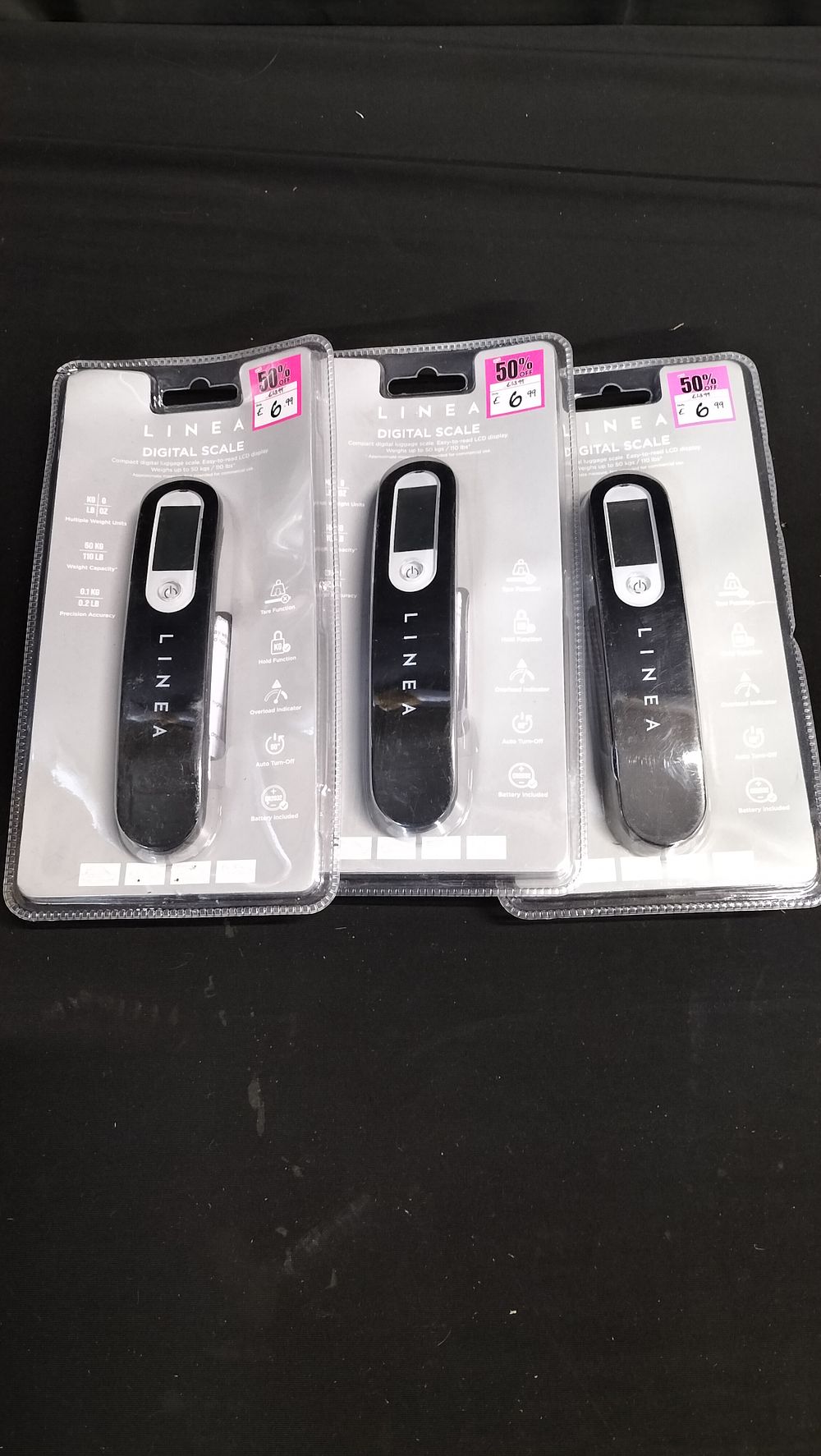 Lot 176: Three Brand New Linea Digital Luggage Scales. RRP...