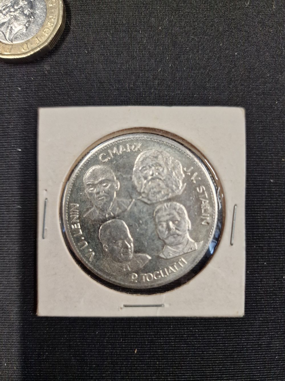 Lot 159: Vintage Communist Medal - Lenin Stalin Marx Togliatti - 35 mm