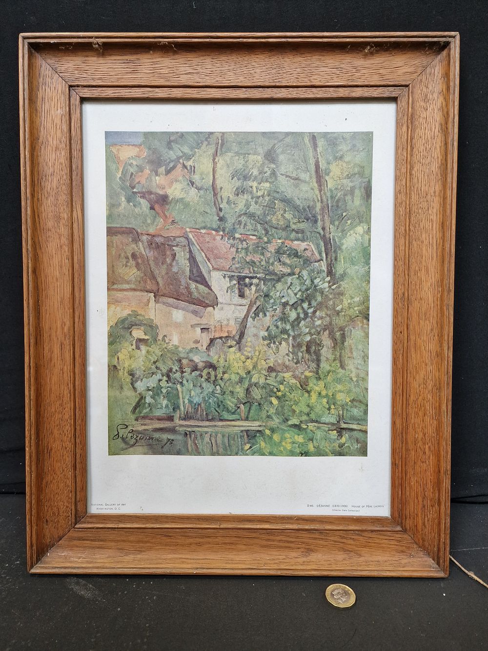 Lot 212: Framed Print of House of Père Lacroix by Cézanne Approx 44x35cm