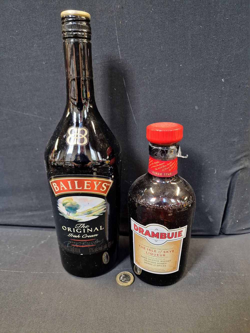Lot 217: Baileys Original and Drambuie Whisky Bottles have been opened COLLECTION ONLY