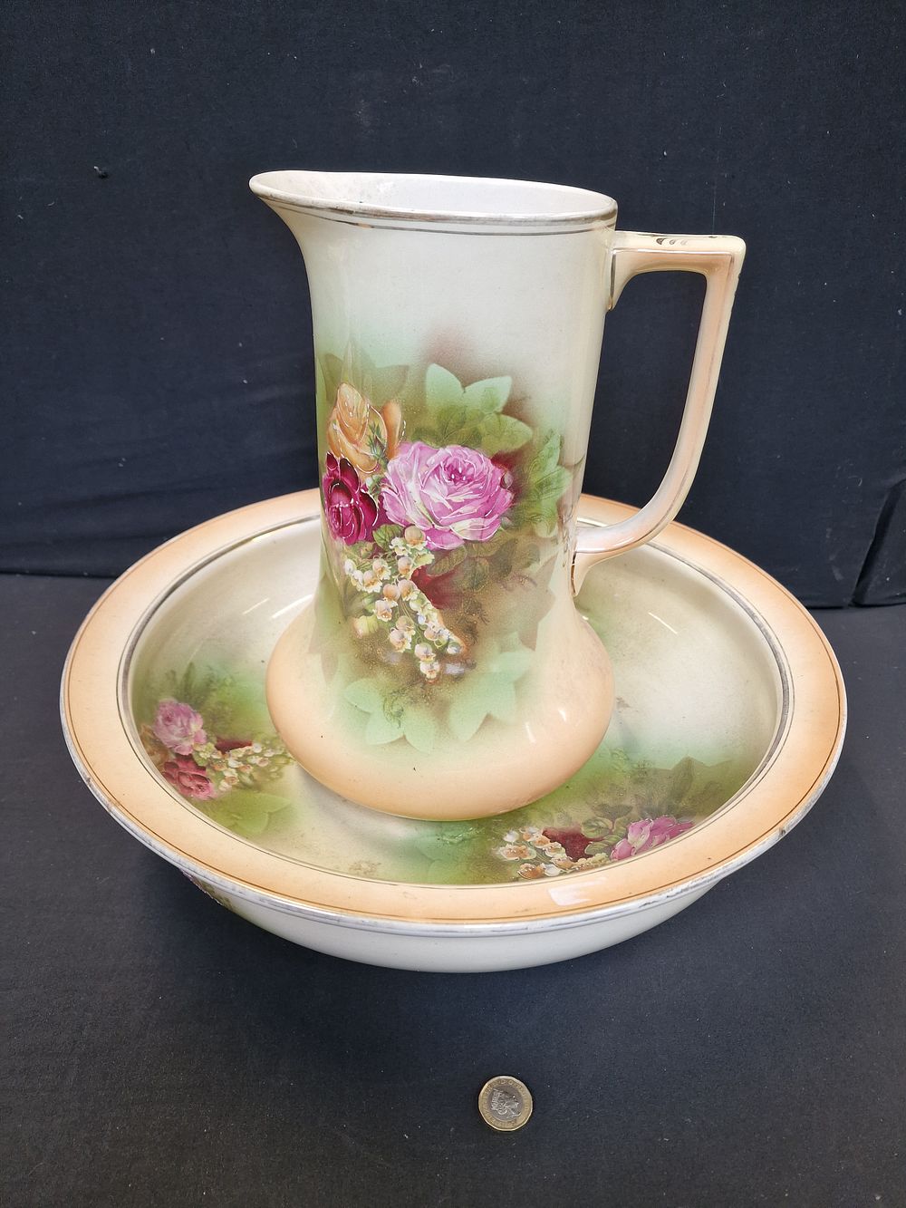Lot 241: Vintage B&K Water Jug and Bowl COLLECTION ONLY
