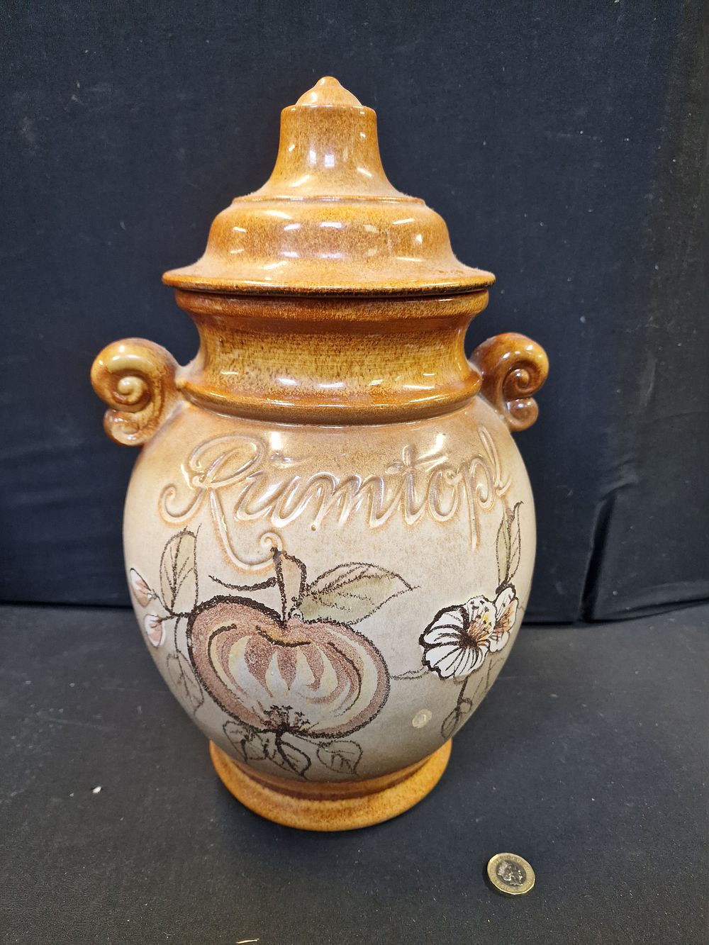 Lot 257: Vintage Scheurich Rumtopf, a traditional German fruit preserving jar, typically used for making a dessert called Rumtopf.