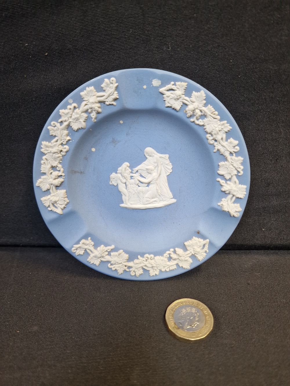 Lot 326: Vintage Wedgwood Blue Jasperware Ashtray