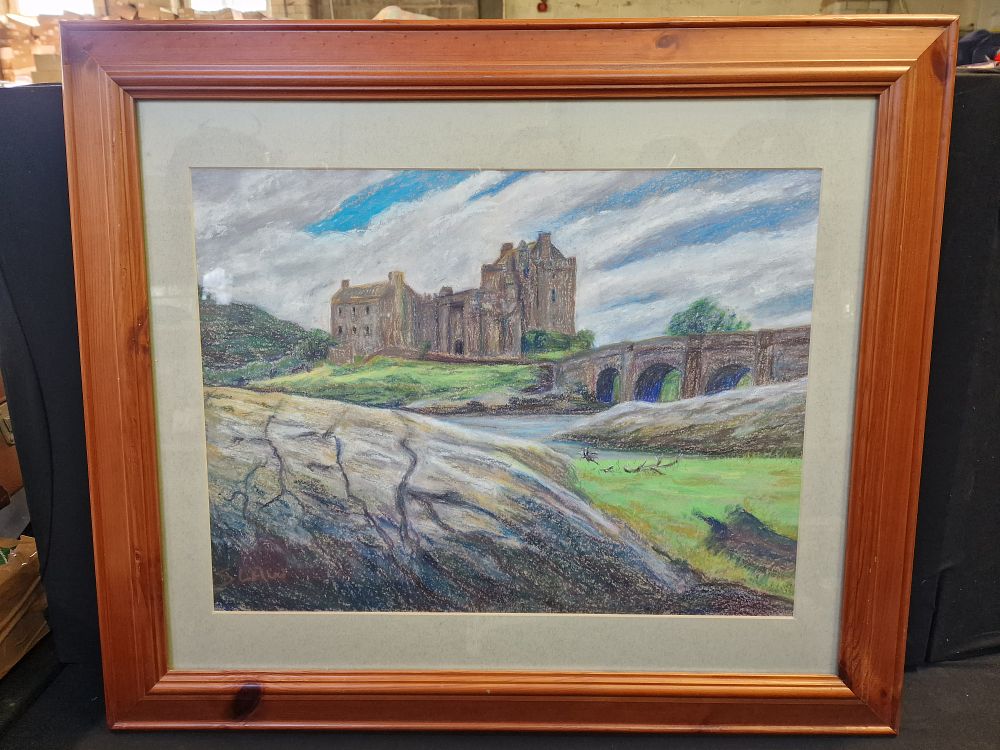 Lot 333: Original Framed Oil Pastel Painting by Sandra Law Approx 72x62cm COLLECTION ONLY