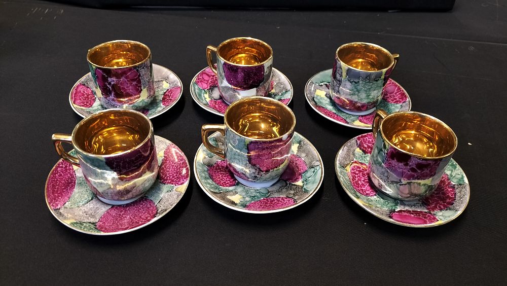 Lot 342: 6 Vintage Espresso Cups and Saucers. 