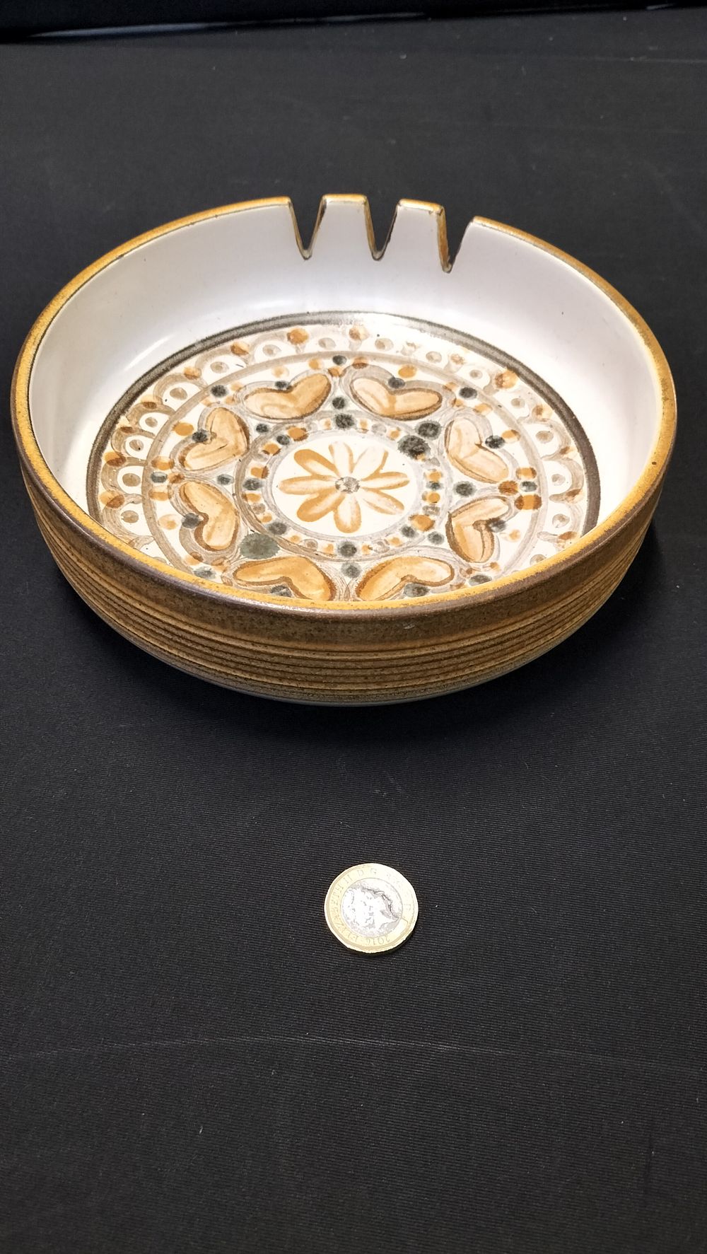 Lot 345: Denby Stoneware Ashtray, Decorated By R.W 