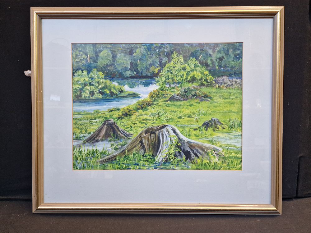 Lot 339: Original Framed Oil Painting Prowd Roots by Sandra Law Approx 58x48cm