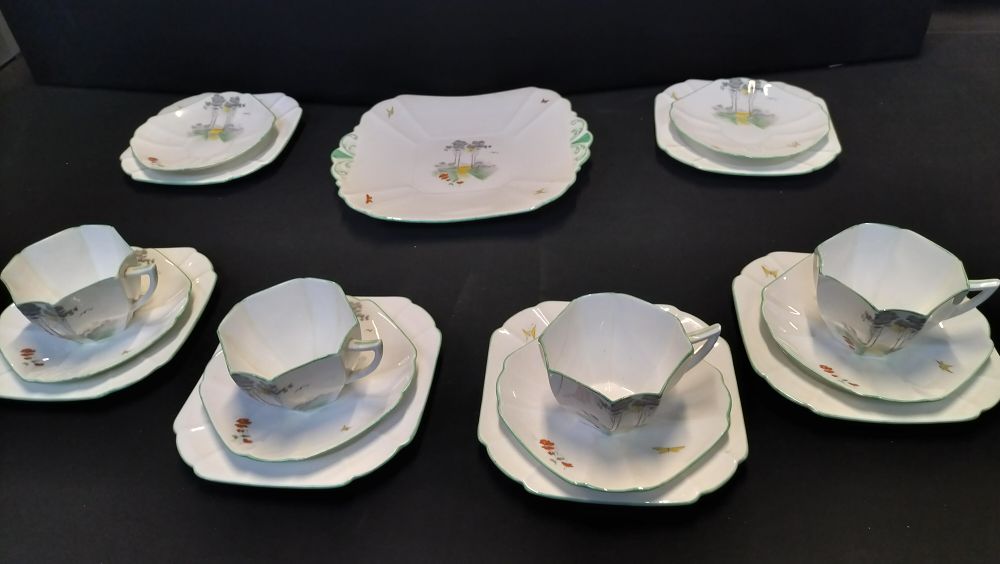 Lot 369: Shelley Garden Path Design Tea Set Comprising of...