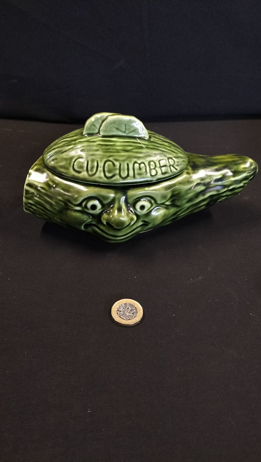 Lot 561: Vintage Cucumber Dish with Lid 