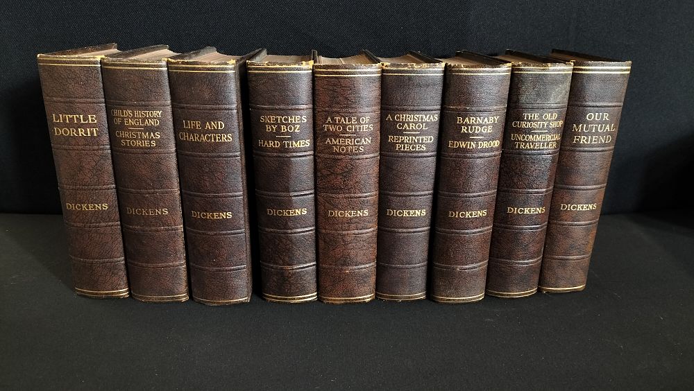 Lot 598: 9 Dickens Books 