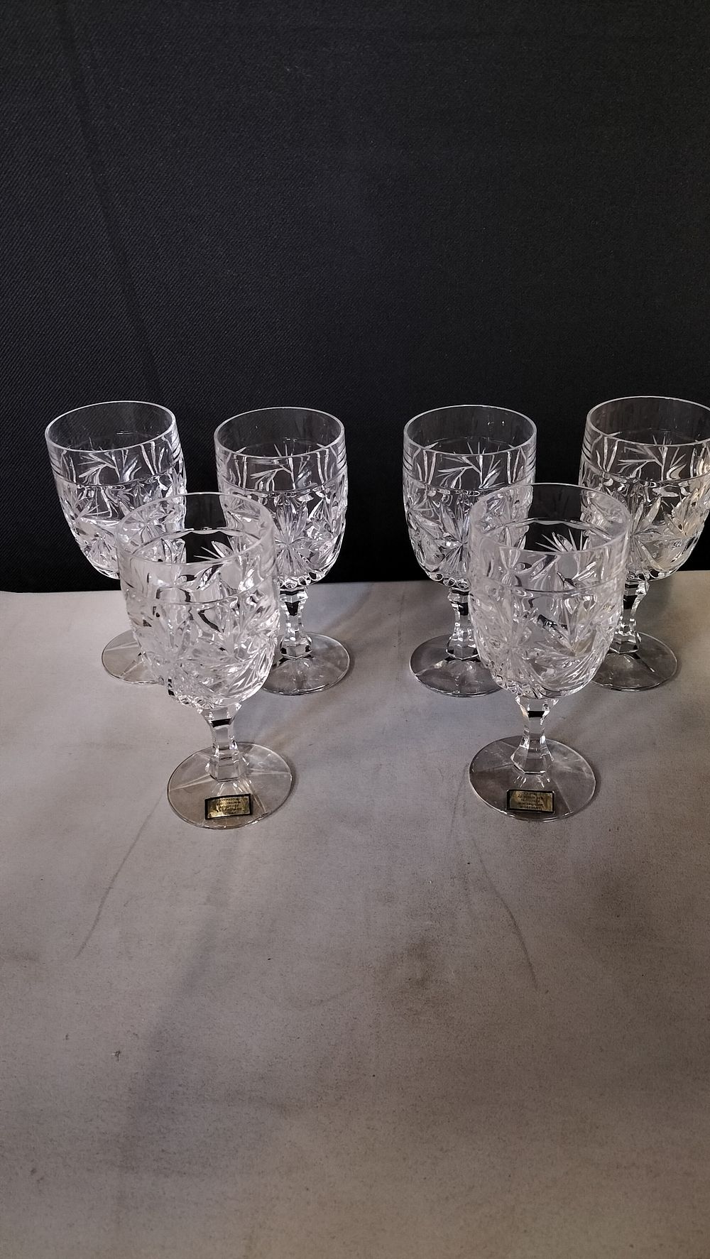 Lot 614: 6 x Pre 1990's Cut Crystal Glasses 2...