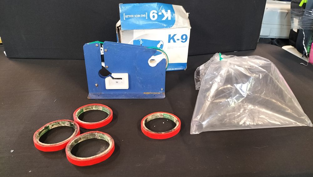 Lot 633: Bag Neck Sealer with Extra Tapes 