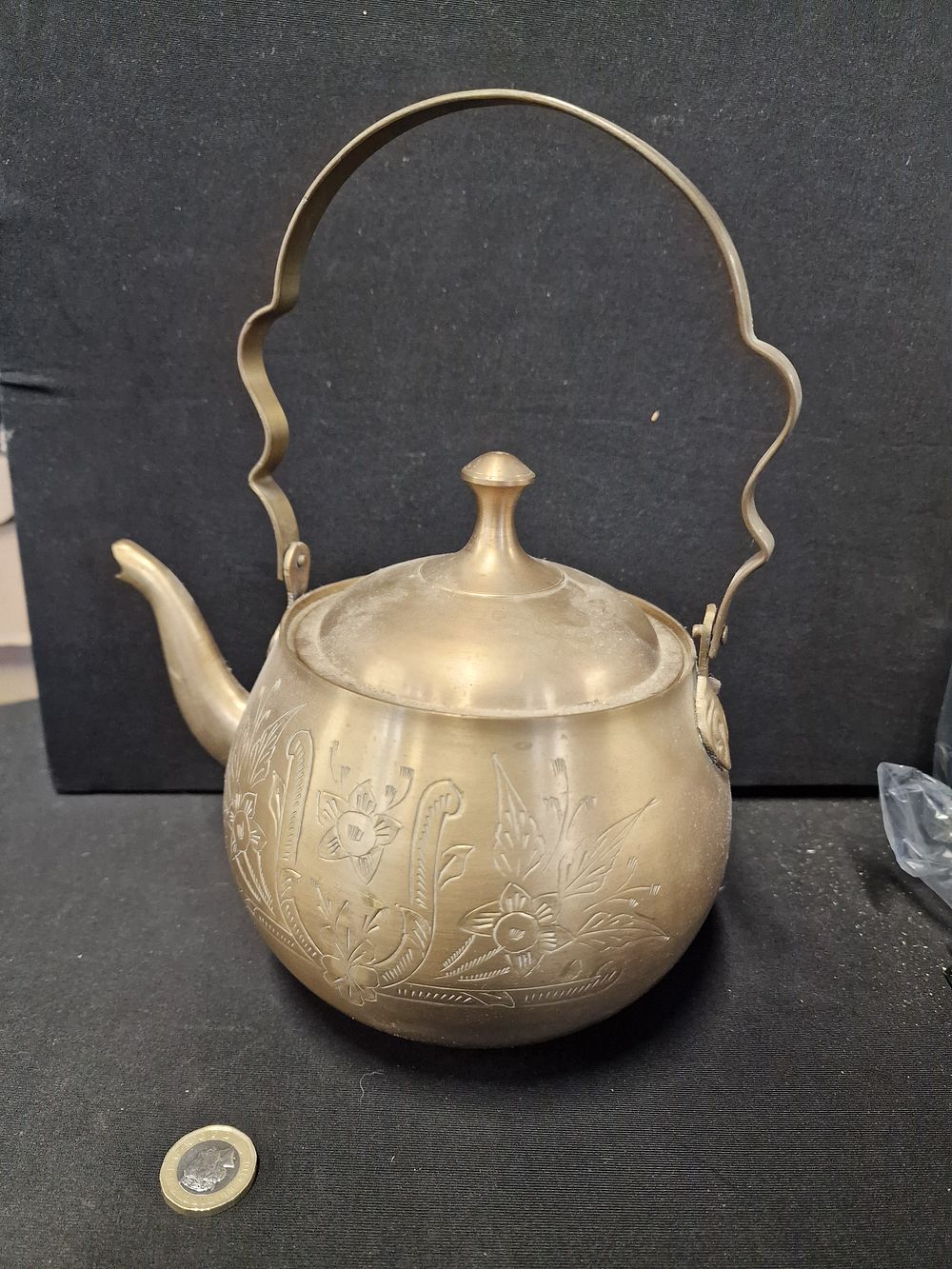 Lot 711: Vintage Brass Teapot