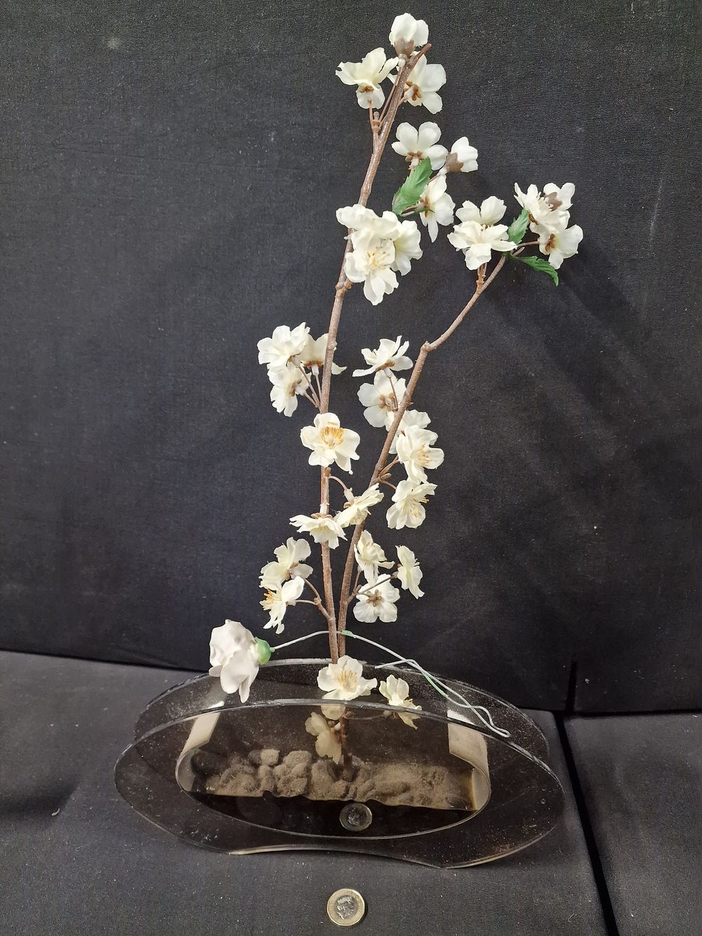 Lot 156: Decorative Faux Flowers and Ceramic Rose