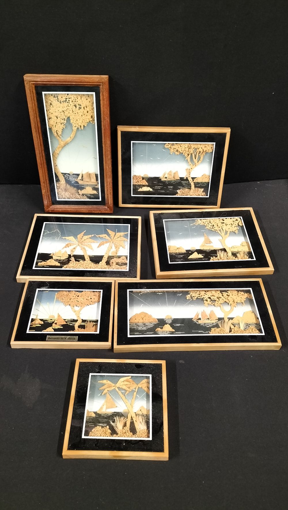 Lot 174: 7 Various Sized Framed Cork Pictures 