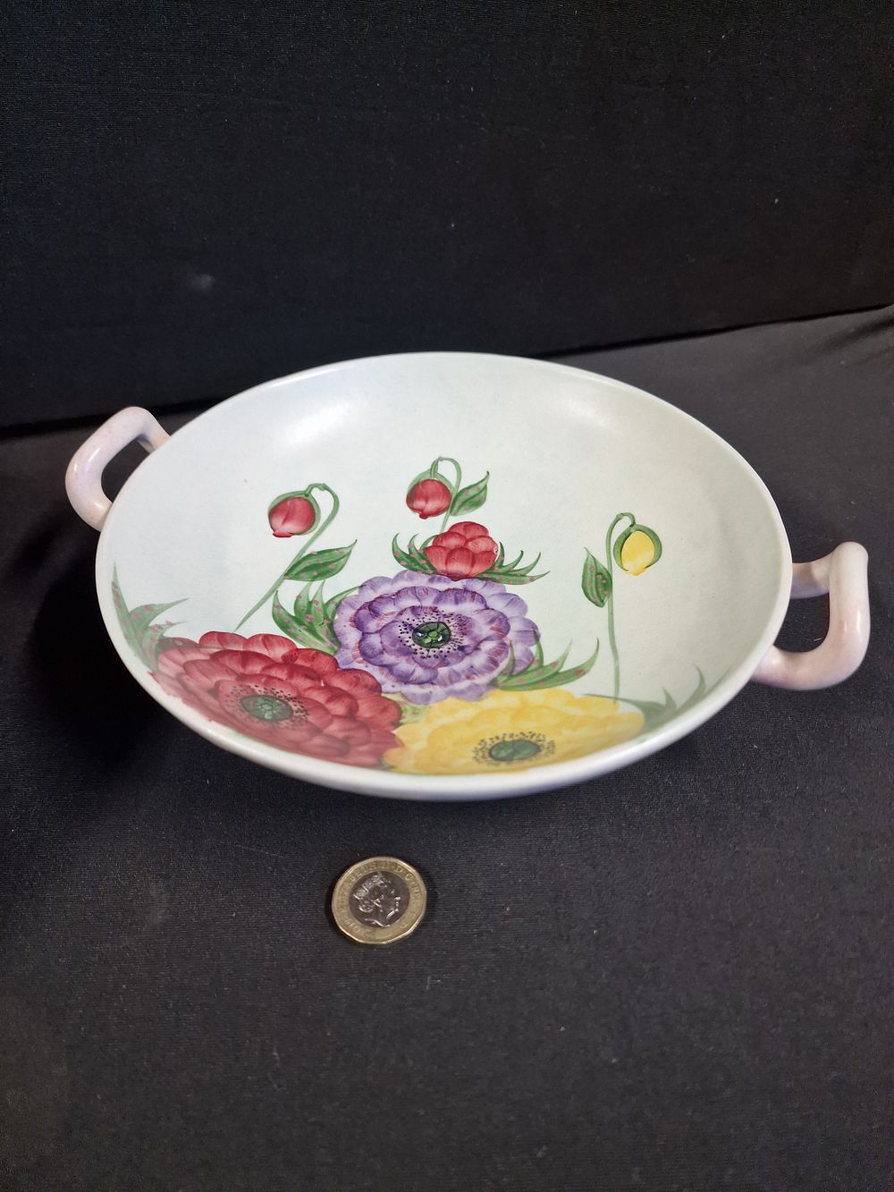 Lot 213: Vintage Radford Pottery Hand Painted Serving Bowl