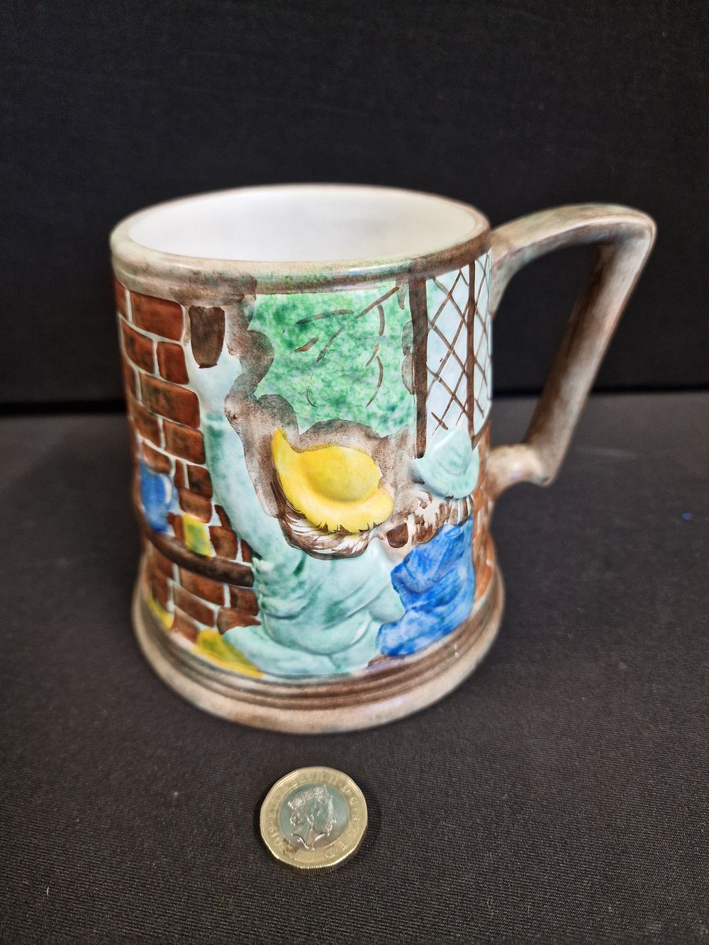 Lot 216: Vintage Radford Pottery 1920s Hand Painted Decorative Mug